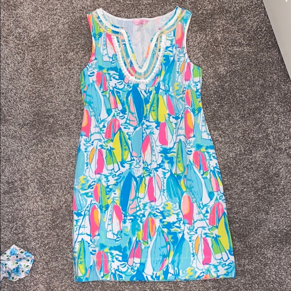 Lilly Pulitzer Harper Sundress Sailboats (pink, yellow and blue)